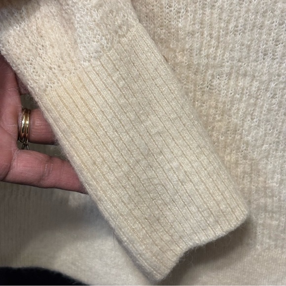 Quince Baby Alpaca-Wool Blend Cropped Ivory Cardigan - Picture 10 of 16